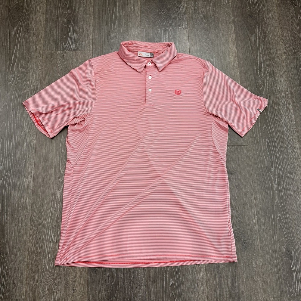 Mens XL 54 KJUS Shirt UPF 50 Comfort Fit Polo Golf Striped Preppy Stretch Resort